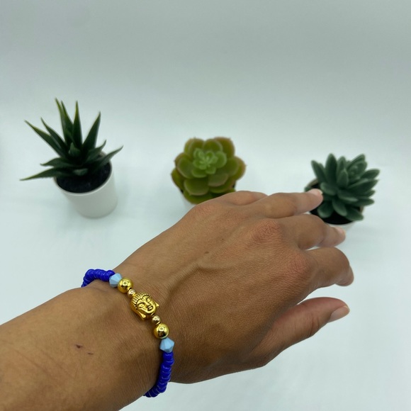 Buddha Head Tibetan Style Stretch Bead Bracelet Set - Picture 4 of 12